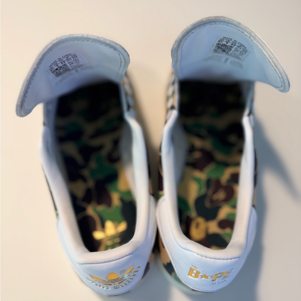 Adidas BAPE Camouflage Stan Smith Sneakers with box, mesh drawstring bag - Picture 4 of 11